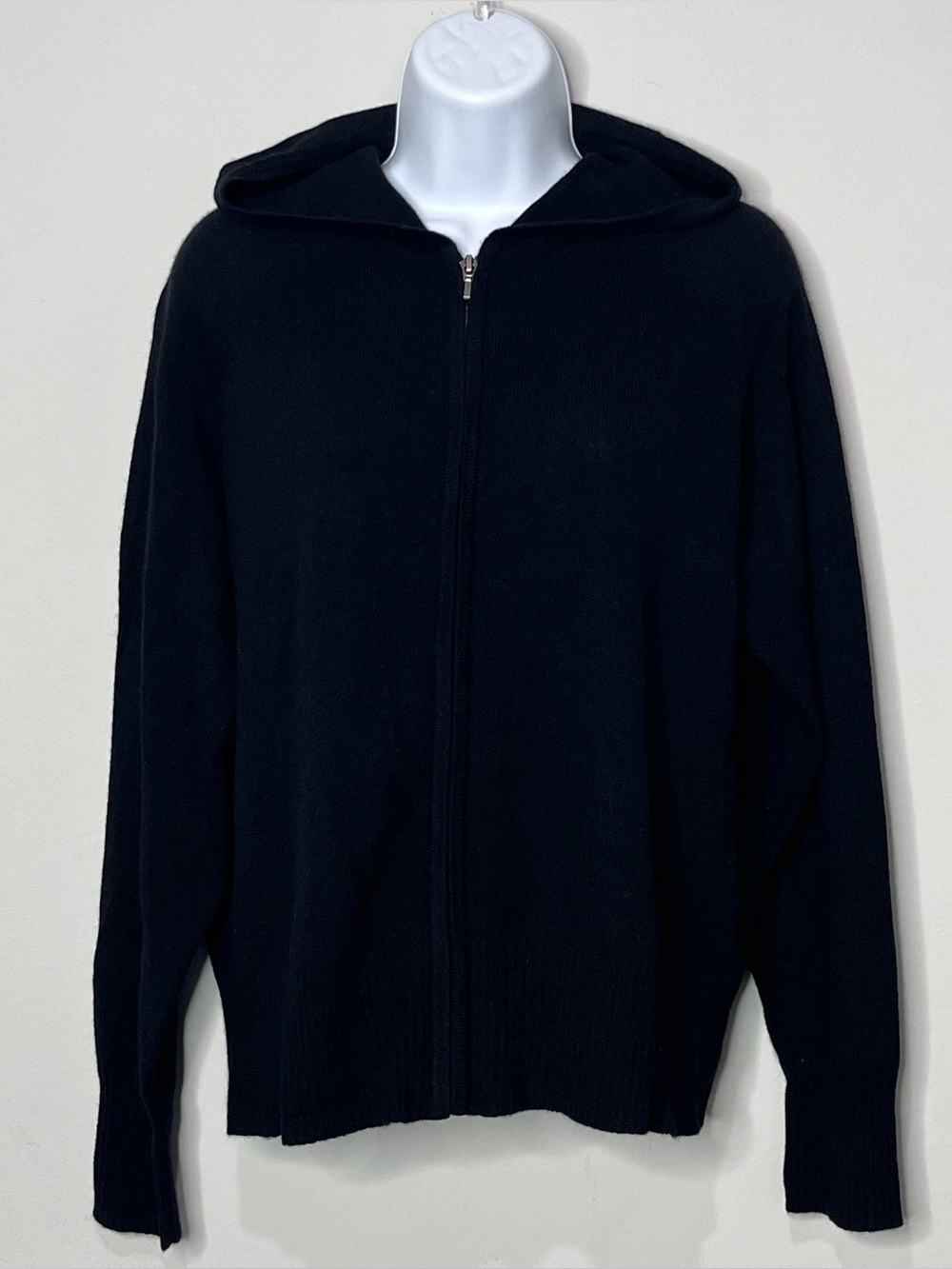 Vintage Apt. 9 100% Cashmere Cardigan Sweater Womens Size 1 Full Zip Hood Knit